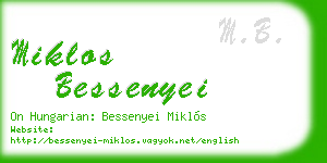 miklos bessenyei business card